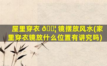 屋里穿衣 🐦 镜摆放风水(家里穿衣镜放什么位置有讲究吗)